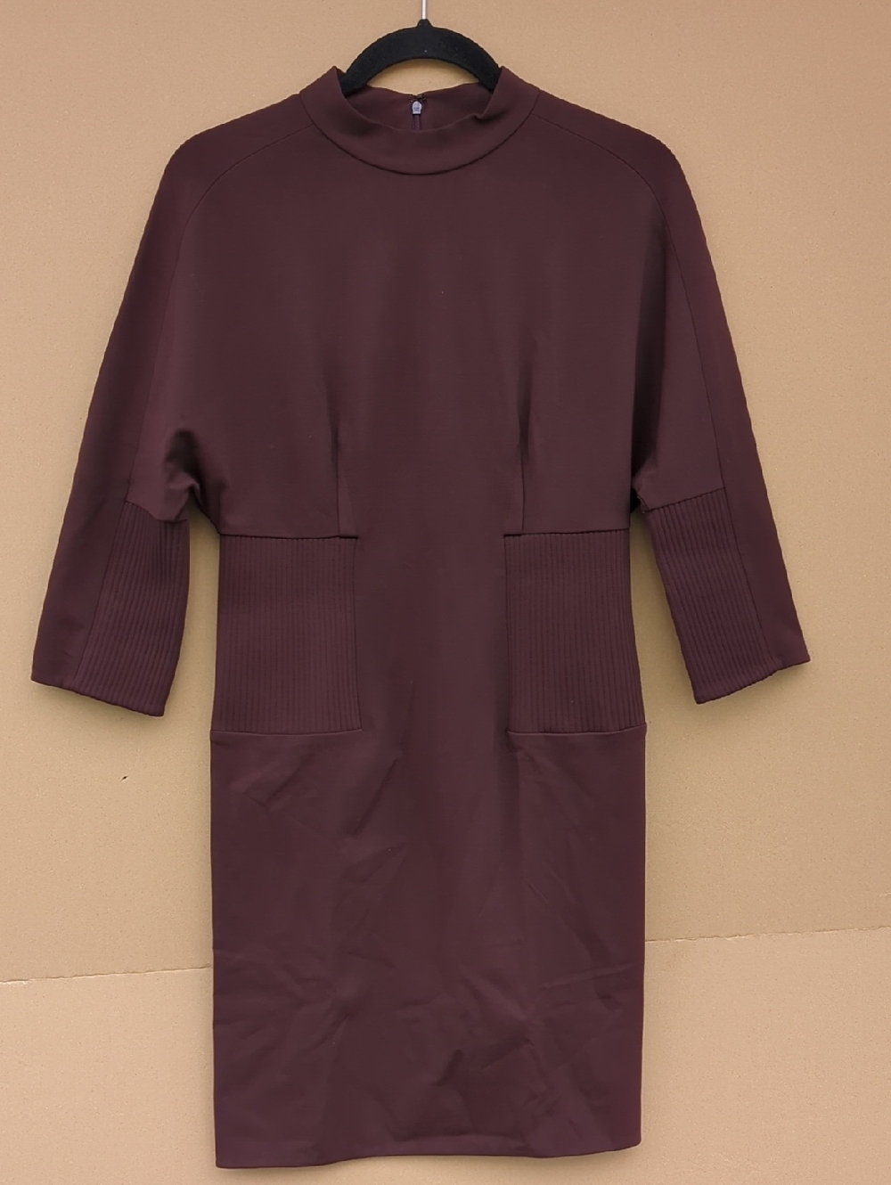 3.1 Phillip Lim Cinched Waist Dress Career Office 6 Burgundy Red Long Sleeves